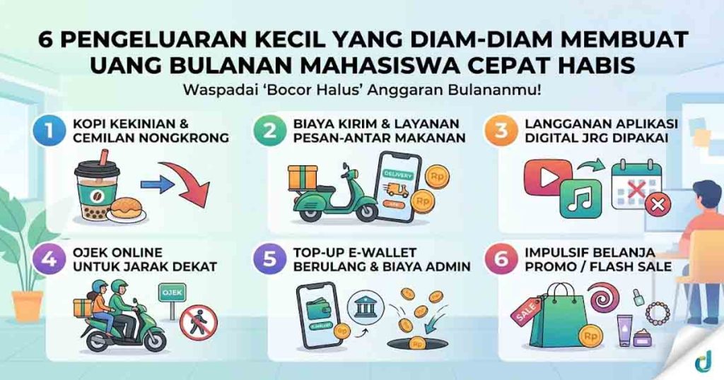 6 Pengeluaran Kecil yang Diam Diam Membuat Uang Bulanan Mahasiswa Cepat Habis
