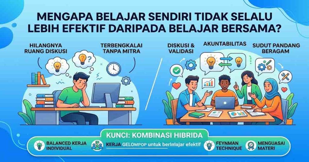 Mengapa Belajar Sendiri Tidak Selalu Lebih Efektif daripada Belajar Bersama